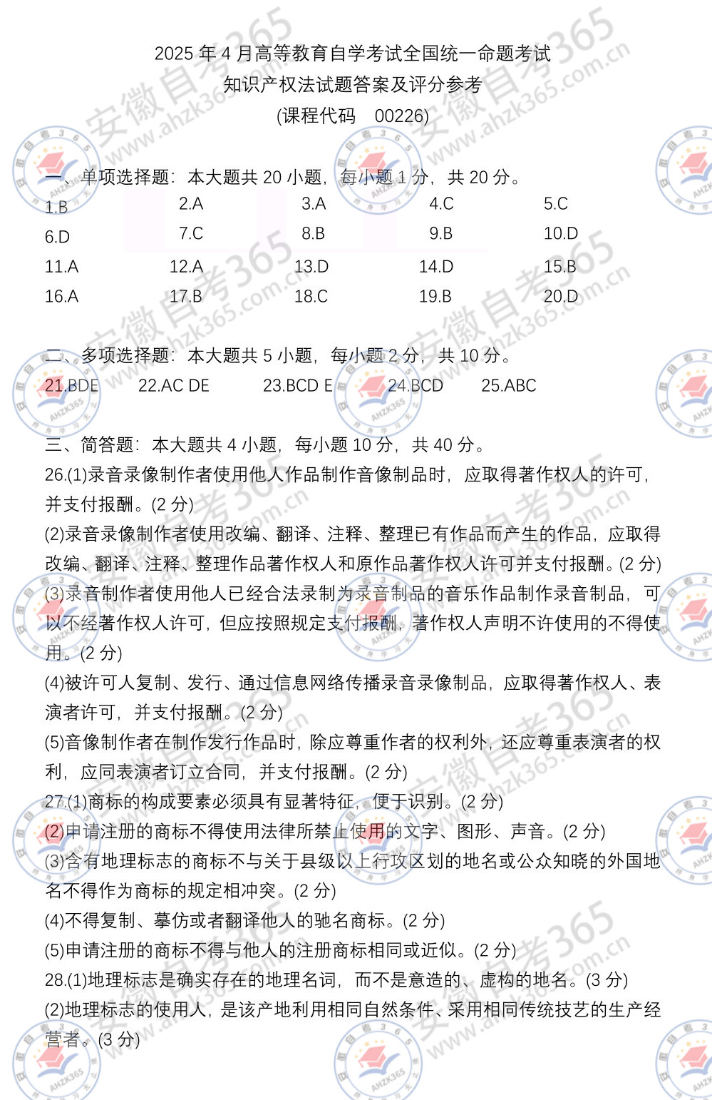 知识产权法00226真题及答案1.jpg